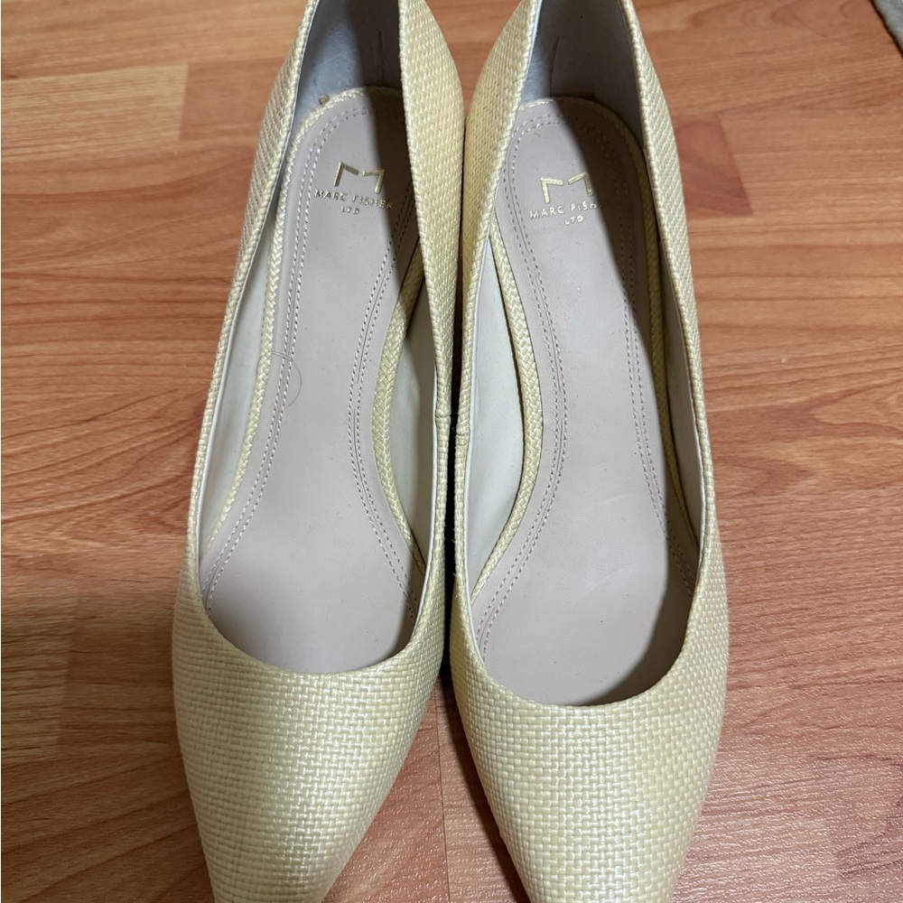 Marc Fisher Textured Cream Heels